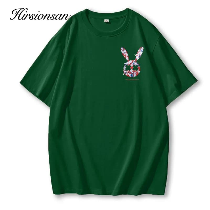 Hirsionsan-T-shirt imprimé Kawaii pour femme, 100% coton, col rond, vintage, basique, décontracté, c