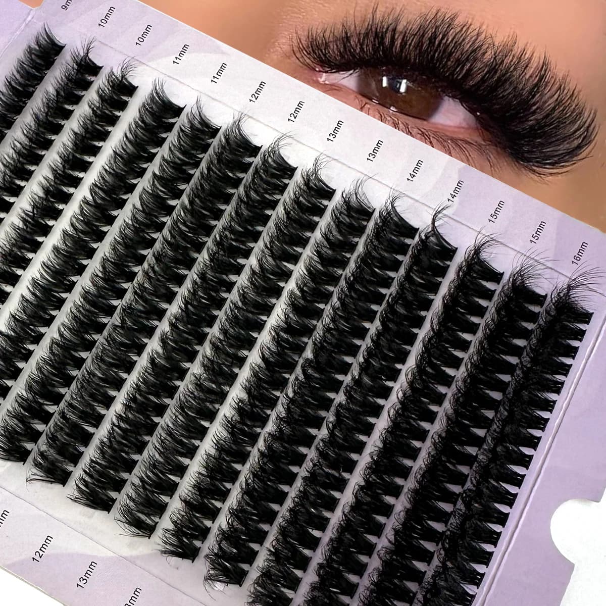 Extensions de cils en grappe 5D volumineux à 14 rangées, 6OD/80D/10OD, cils épais, courbure D/DD, ci