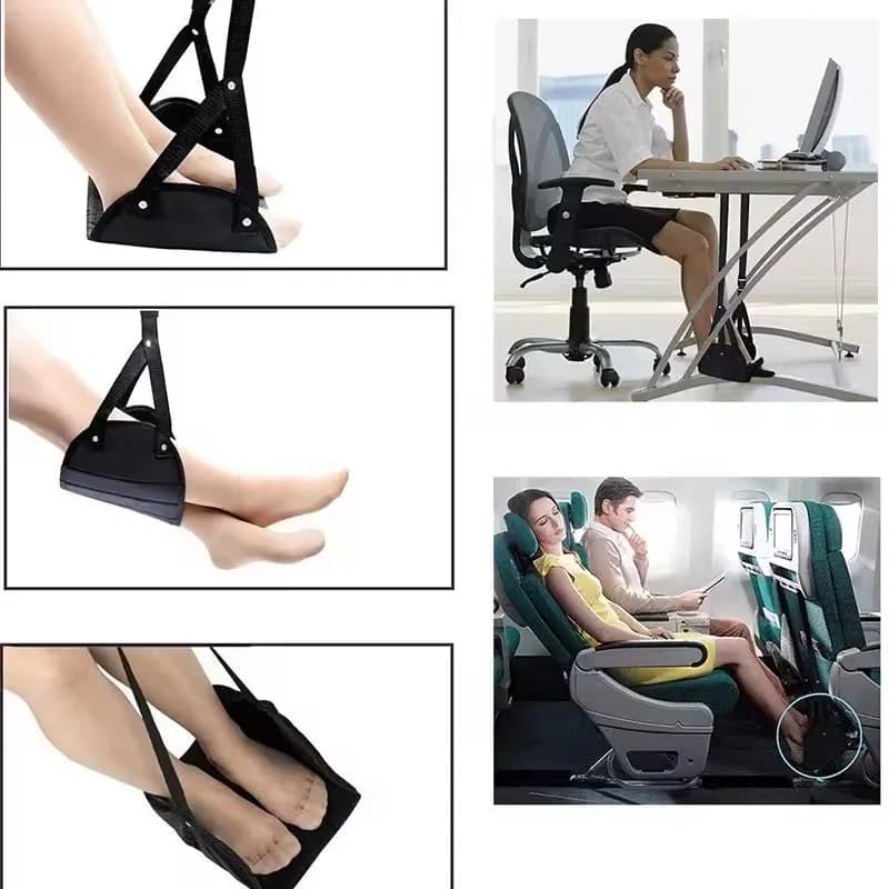 Hamac de jambe réglable Portable avec repose-pieds confortable pour le bureau d'avion et le soutien 