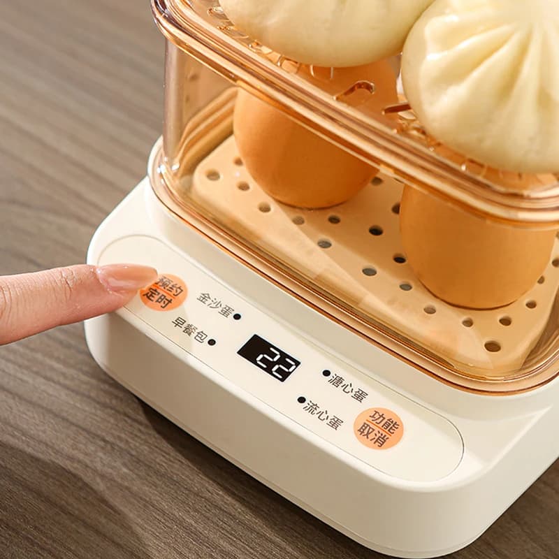 Chaudière à œufs électrique 120W, cuiseur à vapeur intelligent, Mini Machine à petit déjeuner, 2 œuf