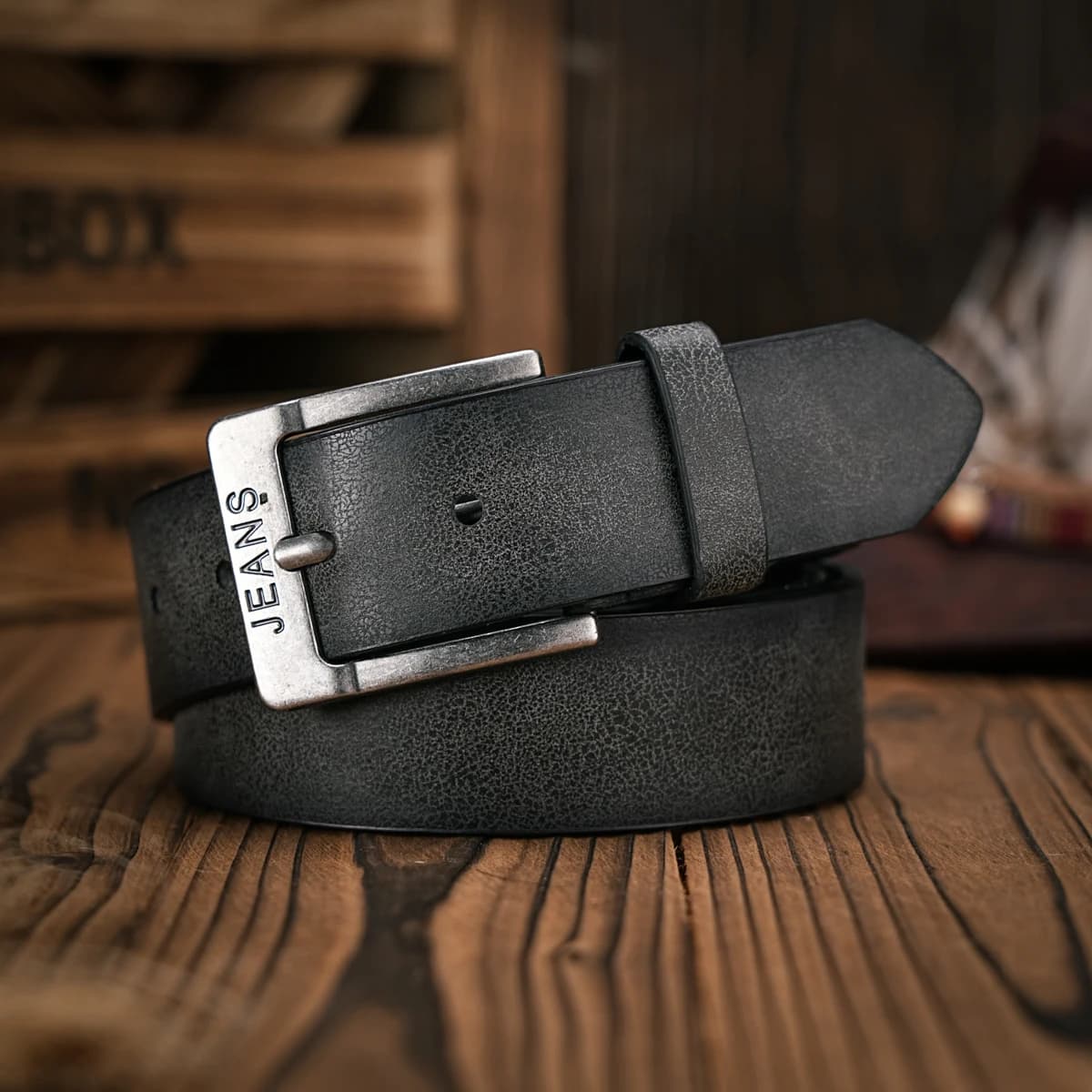 Une ceinture rétro décontractée pour hommes et femmes, style occidental! Ceinture en cuir PU avec bo