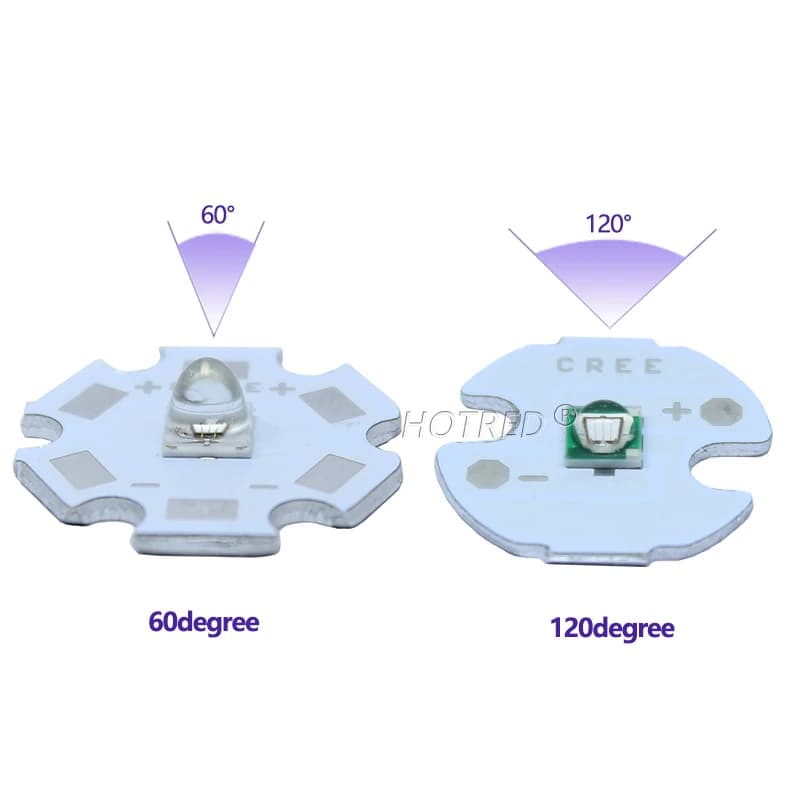 Perles lumineuses à puce haute puissance, ultra verre, diode violette, UV LED, 1W, 3W XPE 3535, 365n