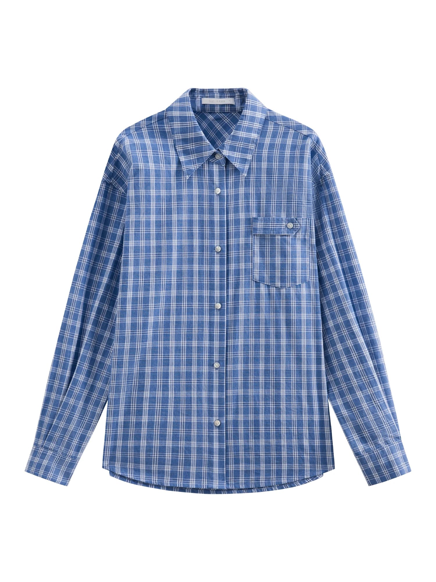 FSLE-Chemise à carreaux bleue à manches longues pour femme, nouveau design, style coréen, streetwear