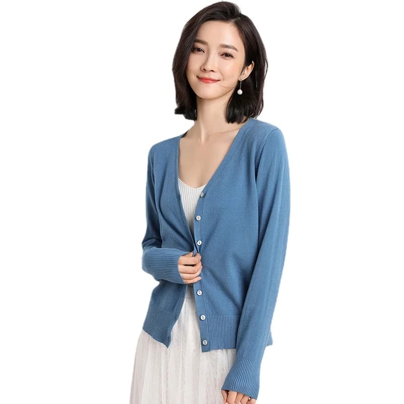 Cardigans femmes 2025 printemps automne tricots mode coréenne Cardigan Style court hauts col en v tr