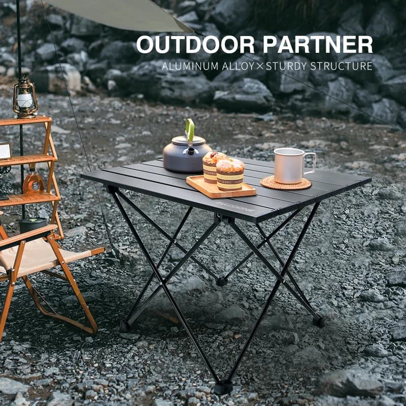 Table de camping pliante en aluminium portable, table d'extérieur, table pliante, bonbons légers, bu