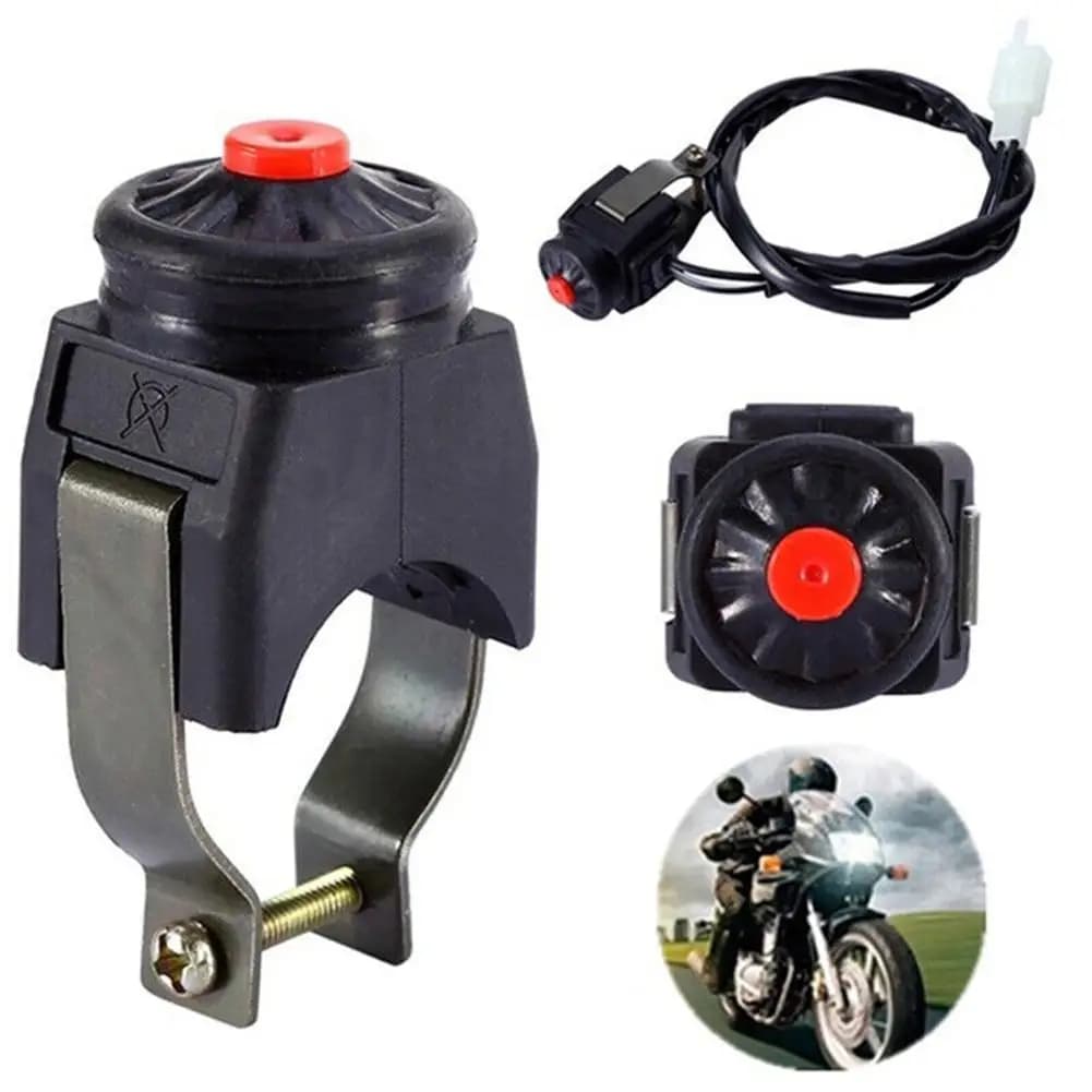 Moto tuer bouton poussoir rouge klaxon démarreur Dirt Bike ATV UTV double Sport pour 22mm (7/8 ") ba