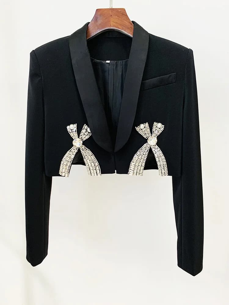 Ensemble de costume de créateur de haute couture 2026, pour femmes, luxueux, avec des diamants et de