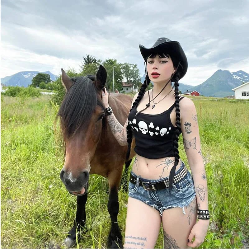 Corset Emo Girl Crop Top pour femme, Crop Top, Crop Top, Crop Top, Vintage Punk, Caraco gothique, Es