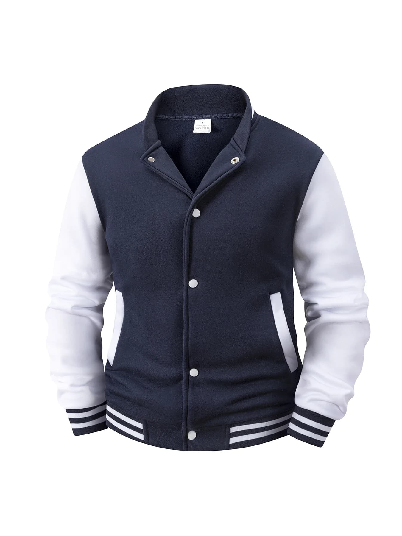 Veste universitaire doublée polaire pour hommes, automne hiver, bloc de couleur chaud, veste de Base