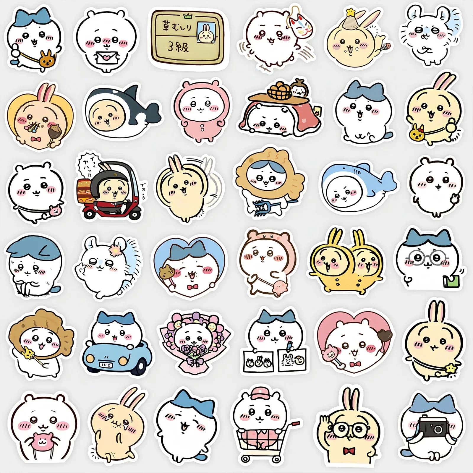 Autocollants Chiikawa de dessin animé Non répétitifs, 100 pièces, autocollants mignons pour tasse d'