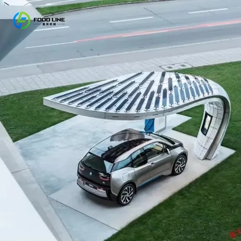 Borne de recharge solaire AC 14 kW personnalisée pour véhicules électriques, intégrée à un système d