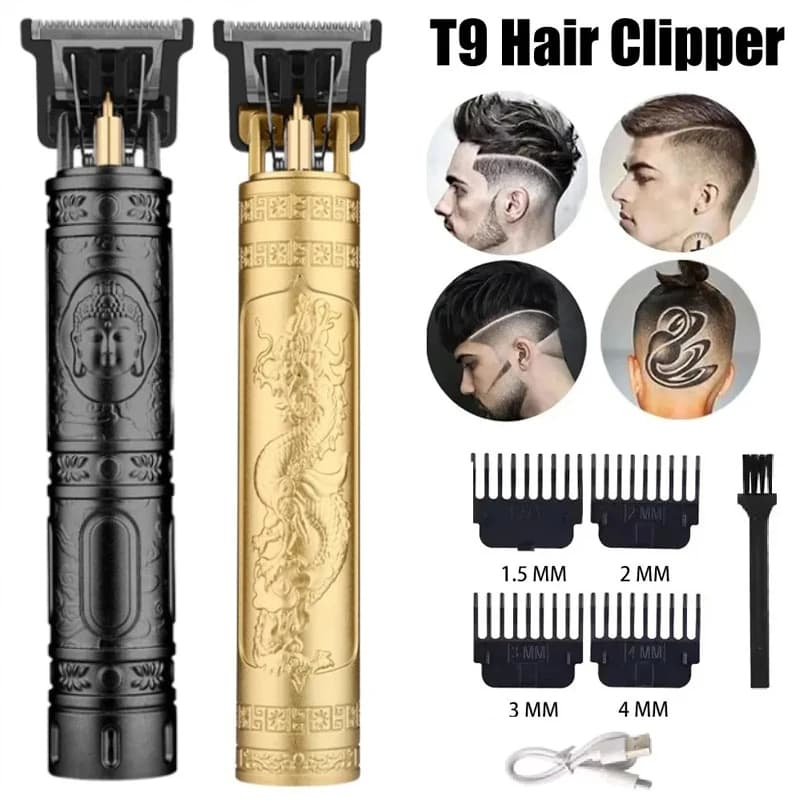 Tondeuse à cheveux USB vintage T9, tondeuse professionnelle, machine de coupe de cheveux sans fil, r