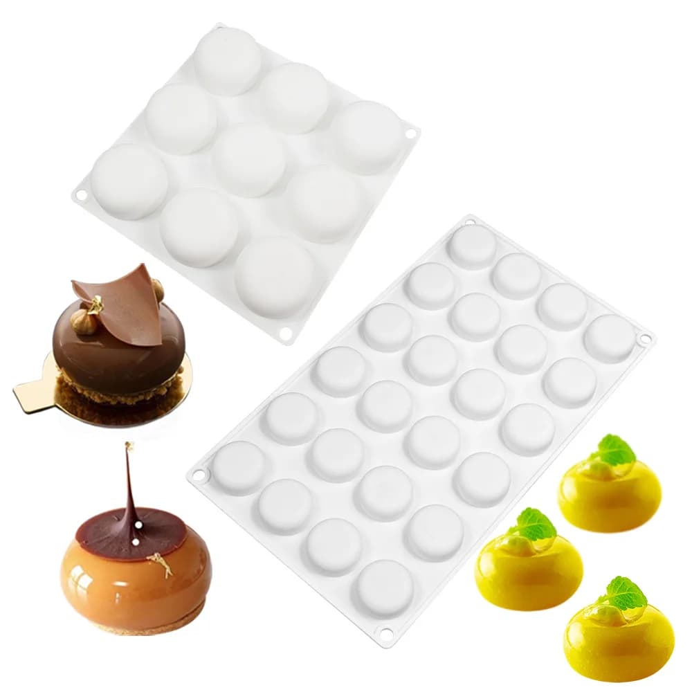 Mousse à gâteau plat et rond en Silicone, 7 Options, moule à savon, bricolage, chocolat, Dessert, Pu