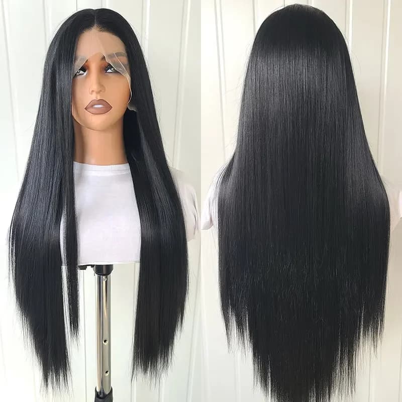13*4 perruques avant de dentelle perruques droites pour les femmes avec des cheveux synthétiques de 