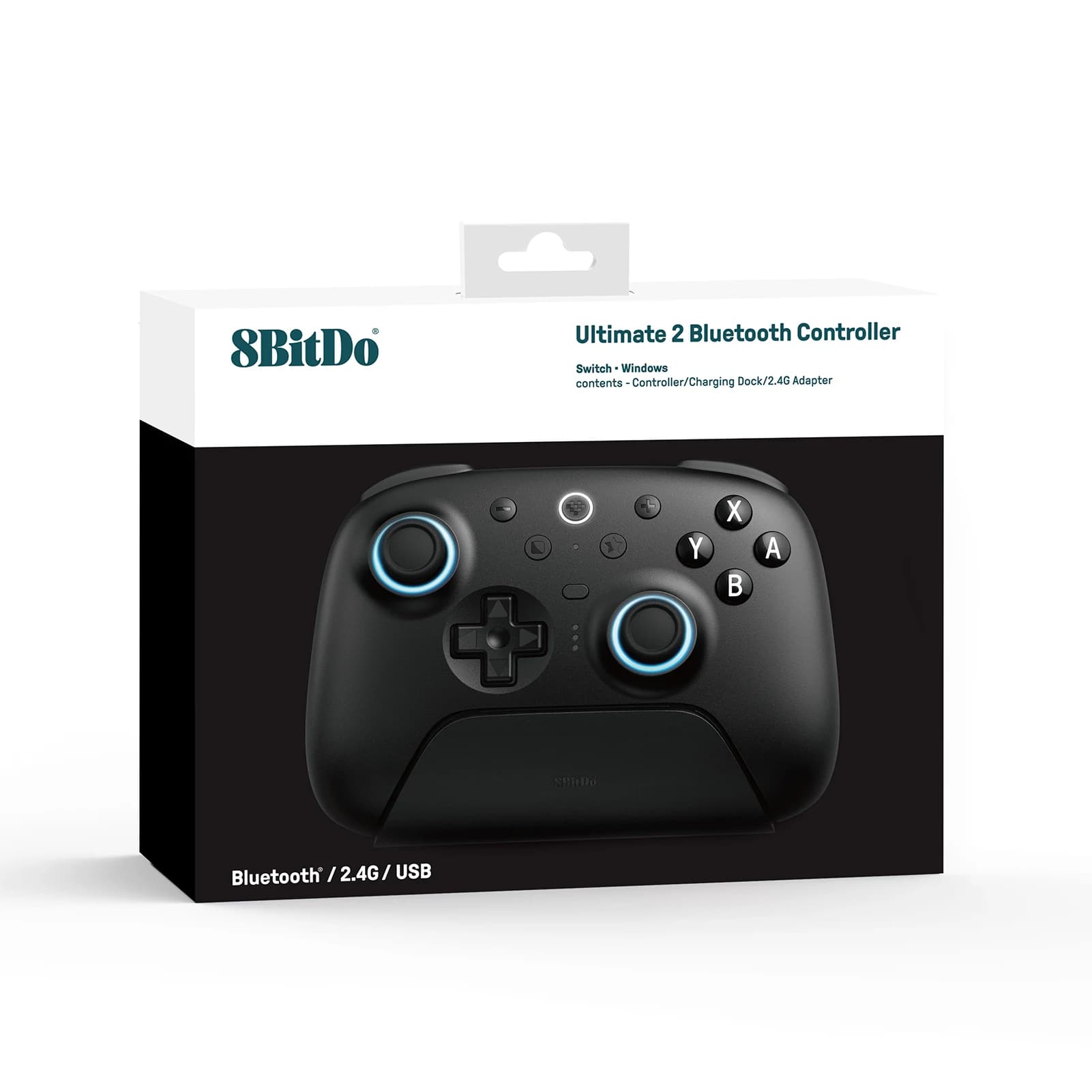 8BitDo Ultimate 2 Bluetooth, contrôleur de manettes TMR avec station de chargement pour Nintendo Swi