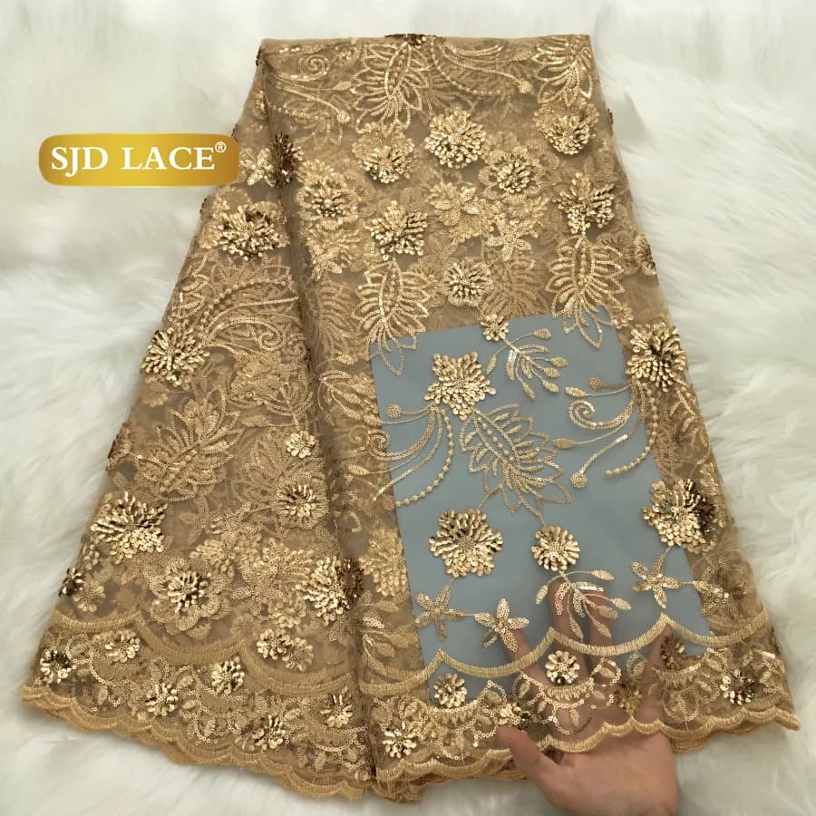 SJD dentelle africaine française Tulle paillettes maille dentelle tissu 2026 haute qualité nigérian 