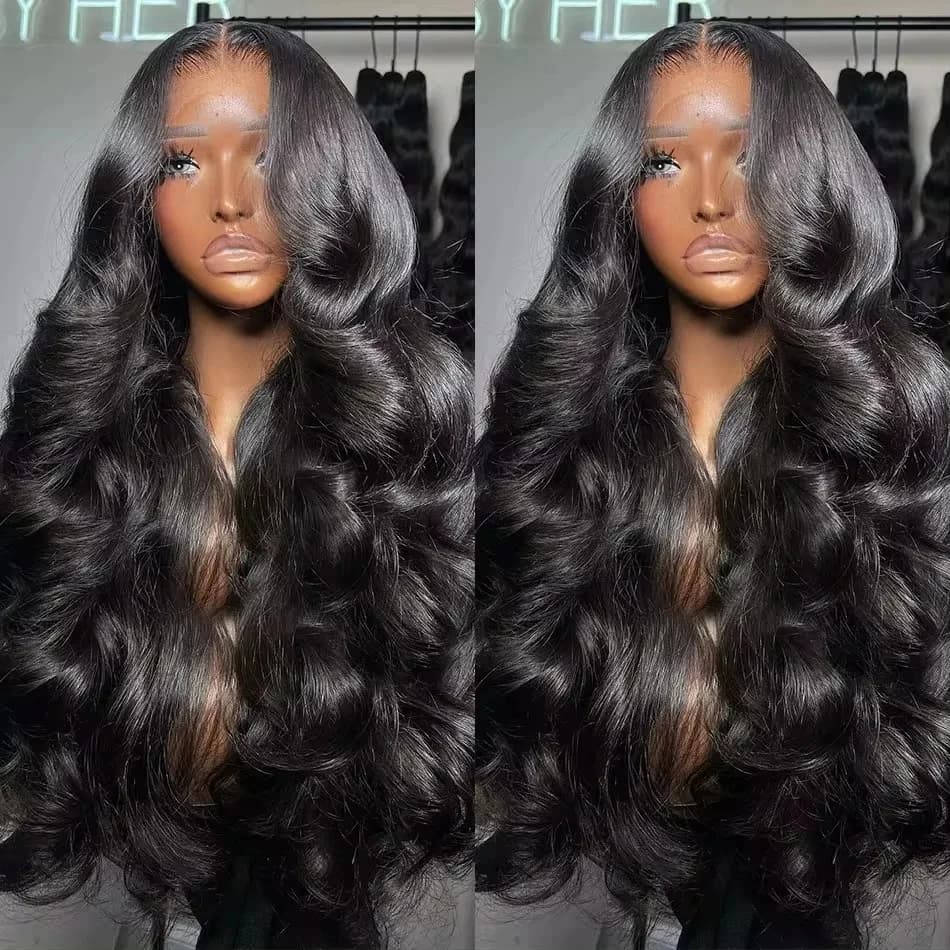 Perruque Lace Front Wig Body Wave naturelle bouclée, cheveux humains, HD, sans colle, 13x6, 13x4, ad