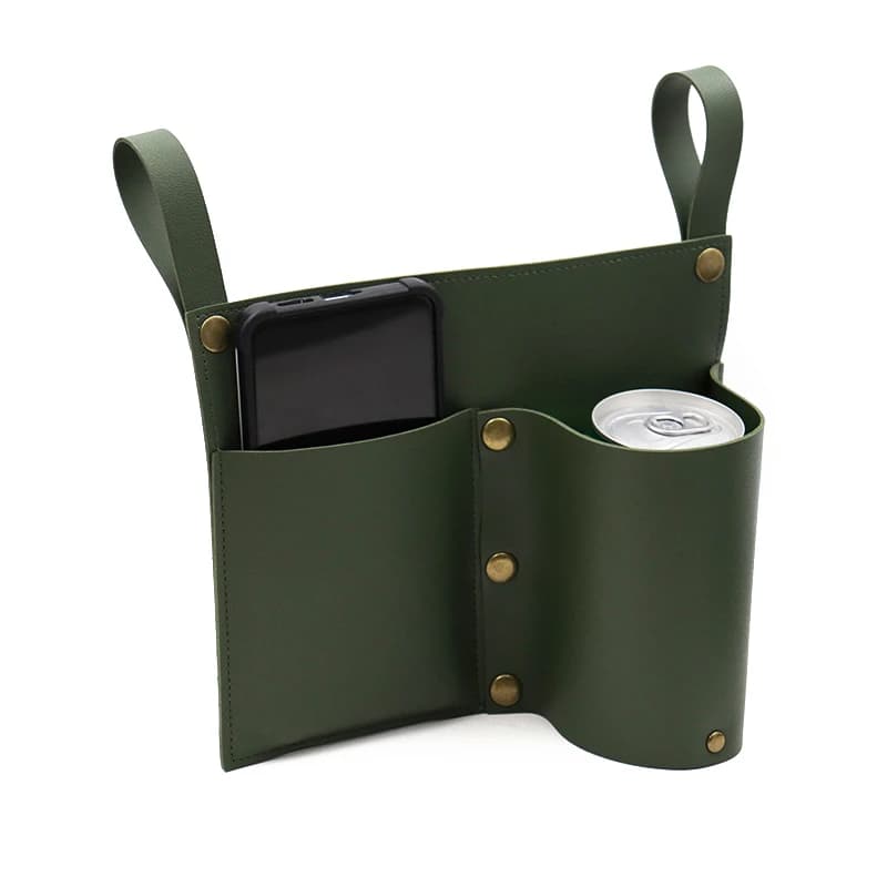 Poche pour chaise de camping, pochette pour chaise de plage avec 2 poches en cuir, sac latéral pour 