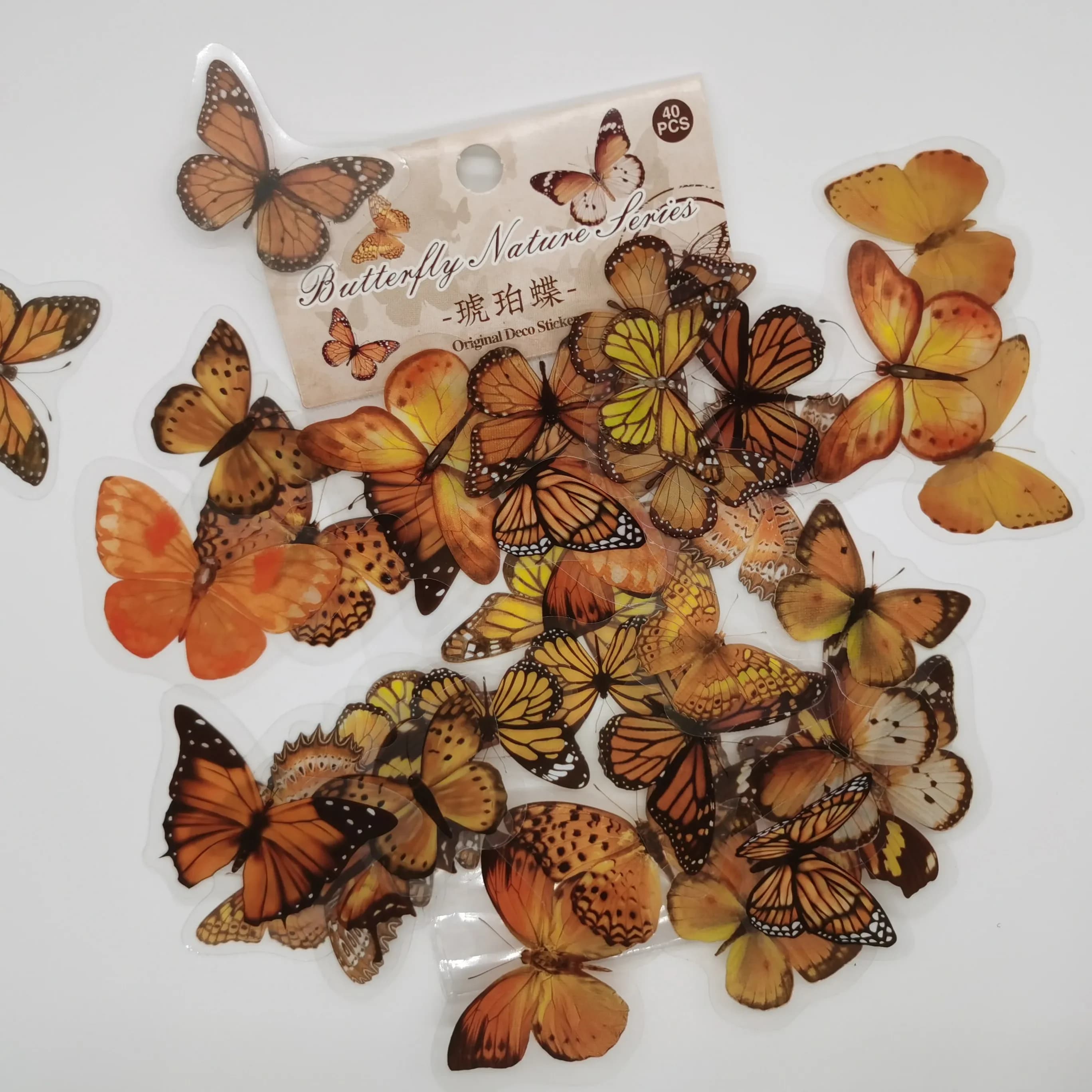 Autocollant de Collection de papillons colorés, étiquette murale pour Album de Scrapbooking, réfrigé