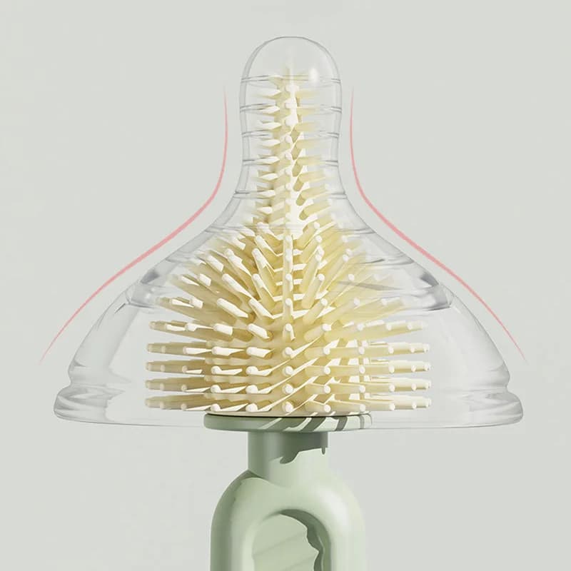 Brosse à biberon en Silicone pour bébé, ensemble d'outils de nettoyage portables à poignée droite 36