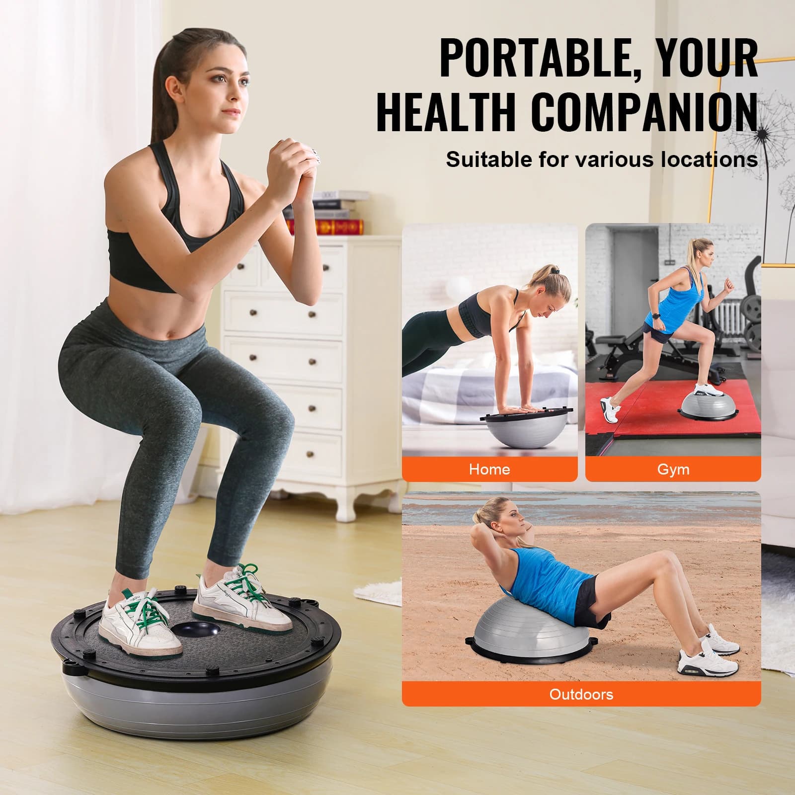 SucceBuy 23/26 pouces demi exercice balle formateur Balance balle formateur 660lbs capacité stabilit