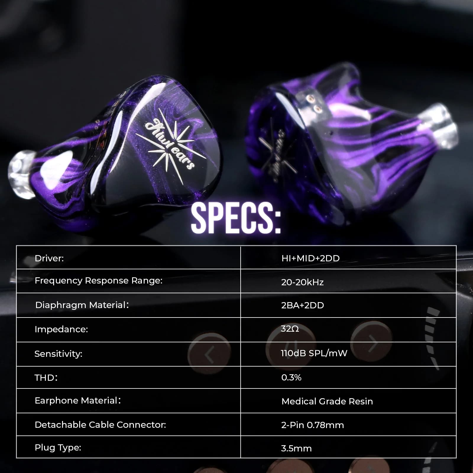 Linsoul Kiwi oreilles Quartet 2DD + 2BA moniteur intra-auriculaire hybride 10mm titane pilote dynami