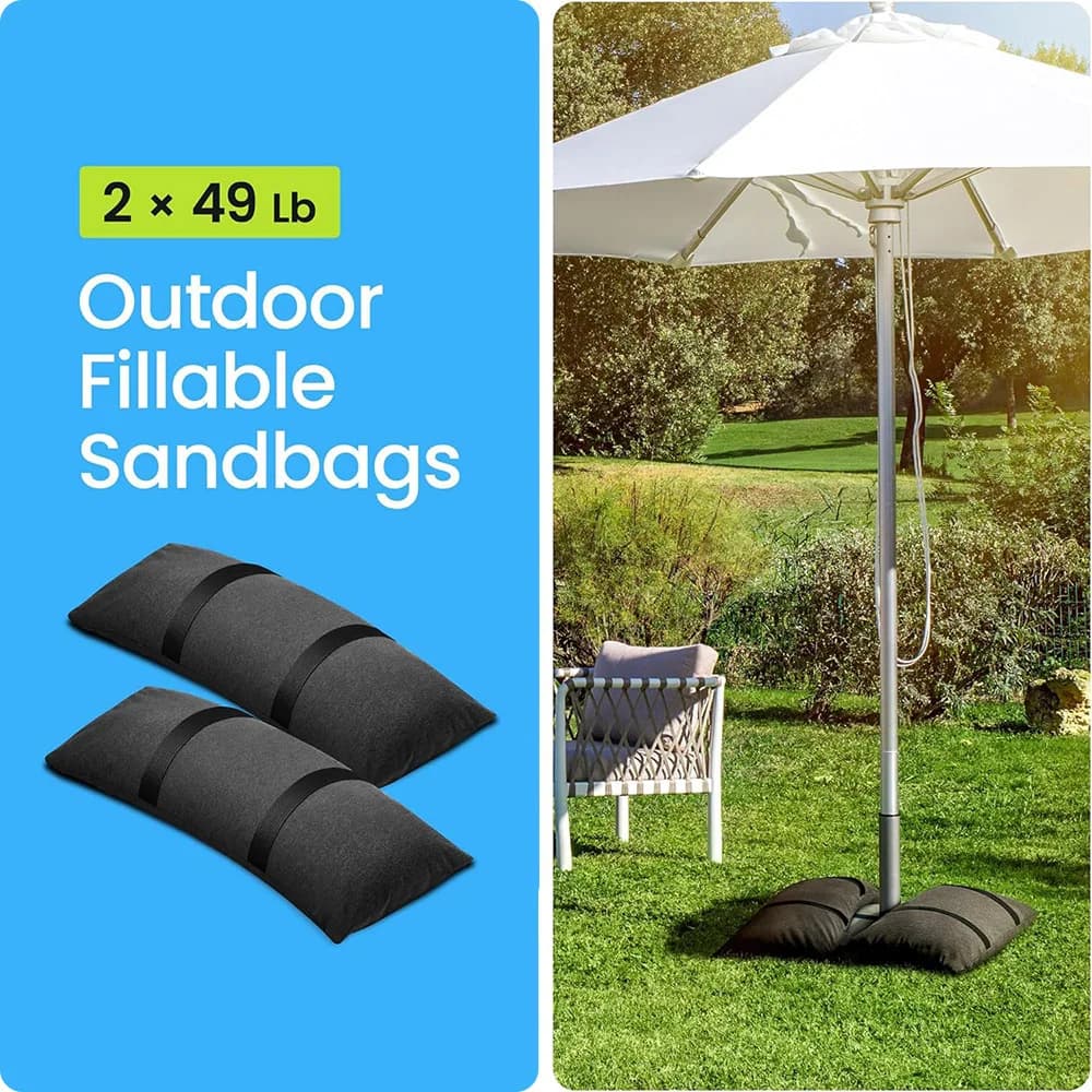 Poids de base de parapluie étanches, sacs de sable remplissables d'extérieur, poids de sac de sable 