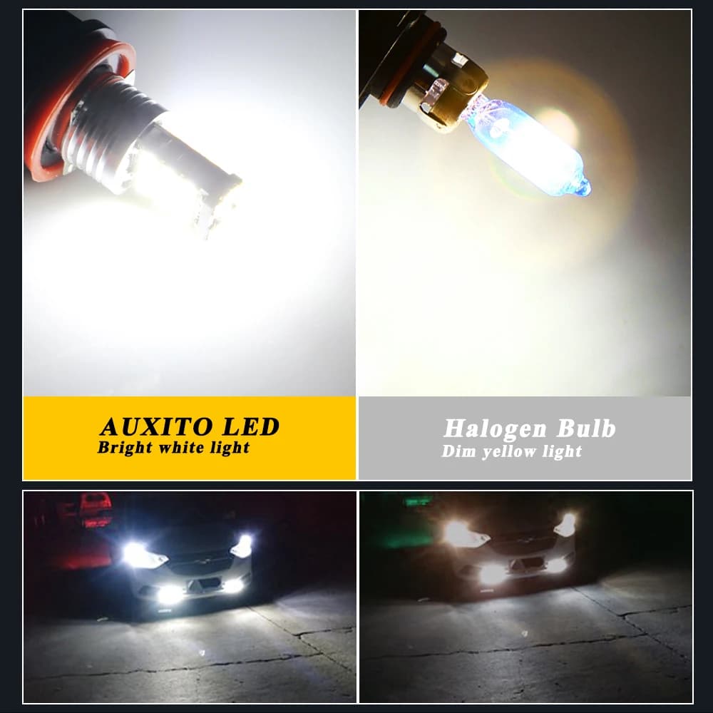 Phares antibrouillard LED super lumineux, feux de voiture 45MSD, feux de jour, 12V, blanc, 4014 puce