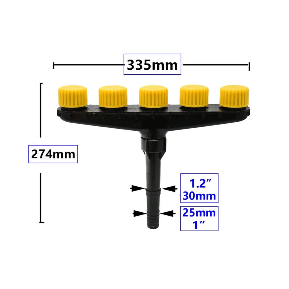 Arroseur d'arrosage de pelouse de jardin, buse de brouillard d'eau à 3/4/5/6 têtes pour tuyau de 1 "
