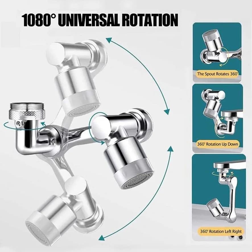 Tête de pulvérisateur rotative à 1080 °, buse de robinet d'eau, adaptateur d'extension HOTap univers