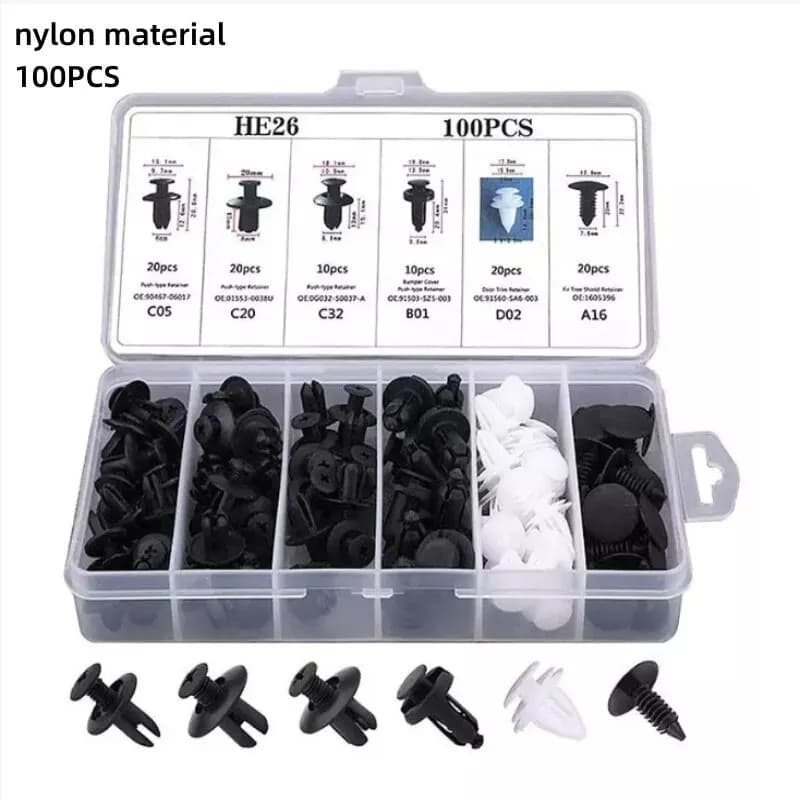 Kit de Clips de Fixation Automobile, Rivet de Garde-Boue, exacpille de Retenue de Poussée de Carross