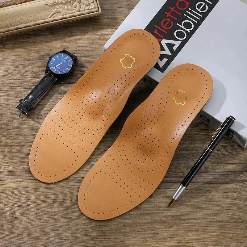 Semelles orthopédiques en cuir, Support de voûte plantaire, pieds plats, fasciite plantaire, coussin