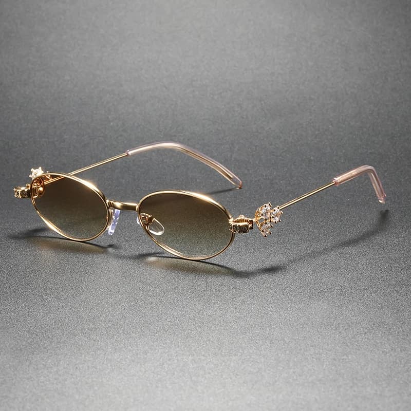 Lunettes de soleil de protection UV élégantes et haut de gamme ornées de diamants, lunettes de solei