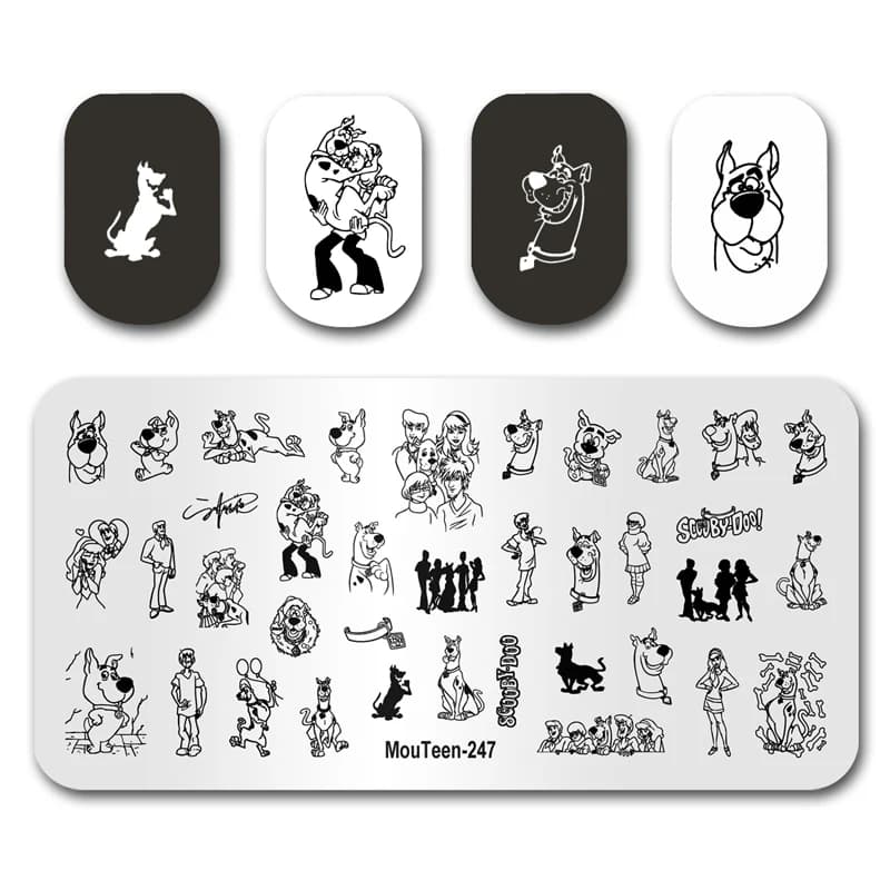 Tampon d'art d'ongle MouTeen-247 Disney gros chien plaques d'estampage d'ongle ensemble de manucure 