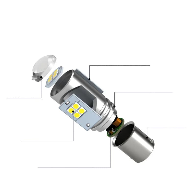 Pour VW Transporter T5 T5.1 T6 2010-2019 2 pcs/lot P21W Ba15s Canbus sans erreur blanc LED DRL feux 
