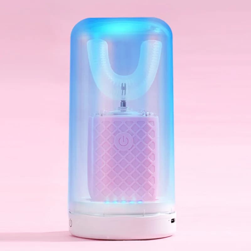 360 °   Brosse à dents sonique électrique automatique en forme de U, Rechargeable pour adultes et en