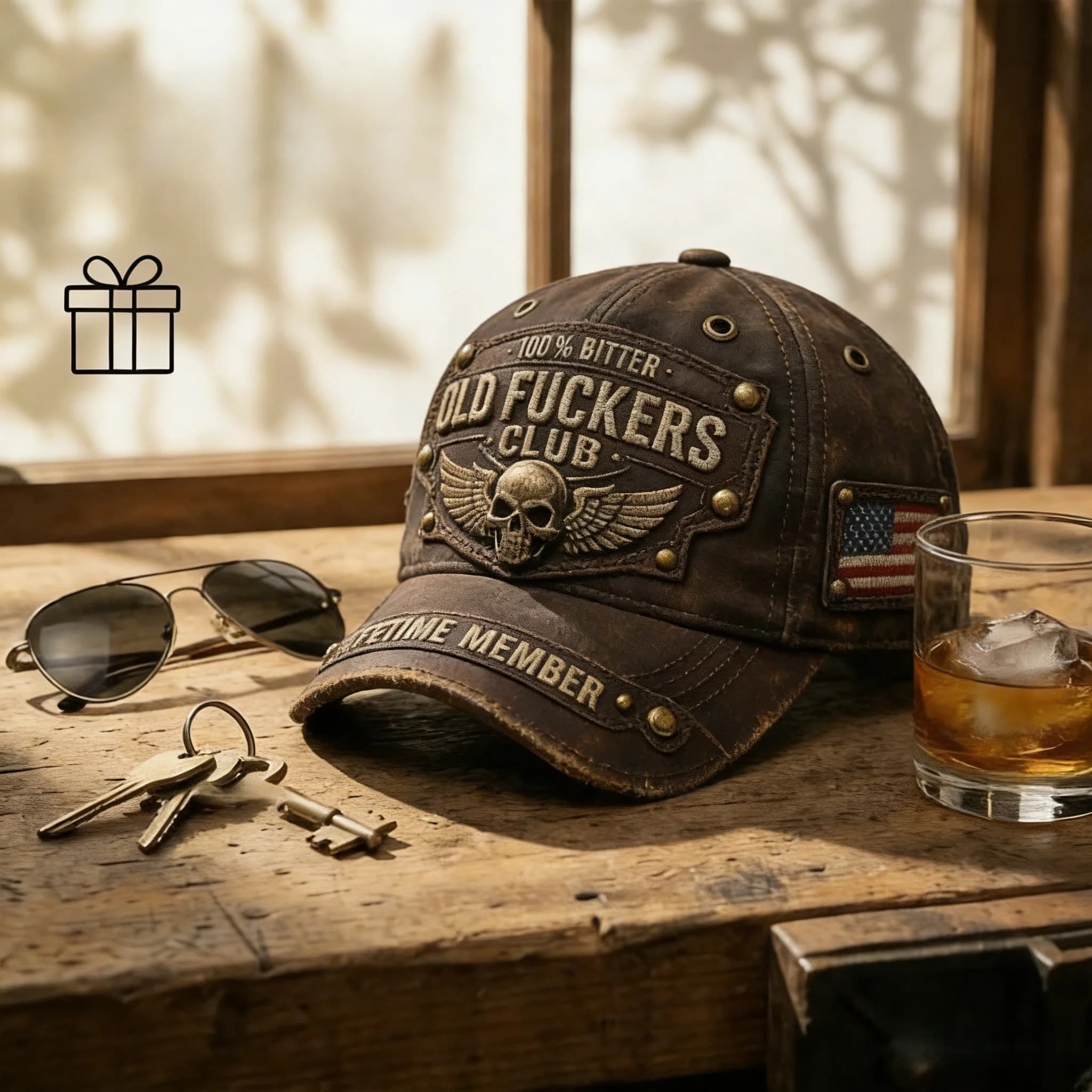 Casquette de baseball en coton vieilli avec lettrage brodé unique - Casquette Old Fers Club Bitter L