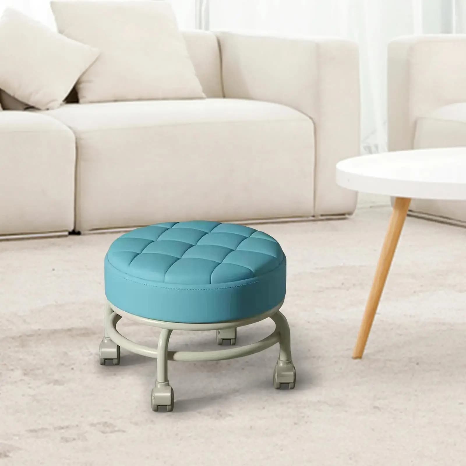 Siège à roulettes bas, roulettes pivotantes universelles robustes, tabouret à langer pour salon, cui
