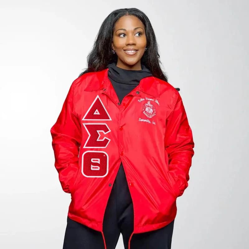 Patch thermocollant en chenille Delta Sigma Theta, lettres grecques, 5 pouces de hauteur, noir sur n