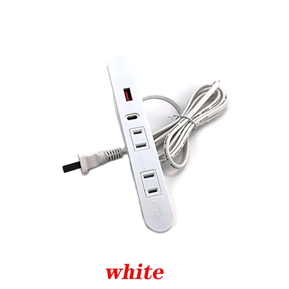 Multiprise murale universelle 100V-220V avec 2 prises CA, 1 port USB et 1 port Type-C, filtre réseau
