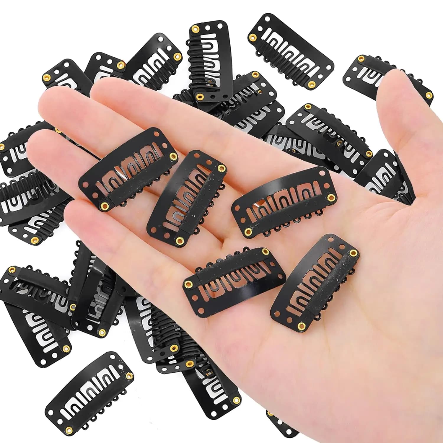 Clips d'extension de cheveux en forme de U à 6 dents, 20 à 200 pièces, pour sécuriser la perruque av