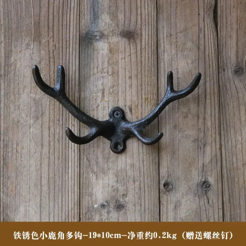 Crochets à vêtements en bois de cerf en fonte, Villa, balcon, jardin, extérieur, décoration murale, 