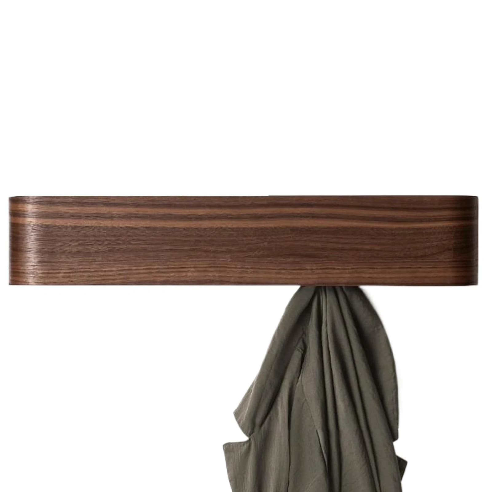 Porte-manteau mural moderne pour entrée, avec crochets cachés et étagère, en bois massif et fer, pou