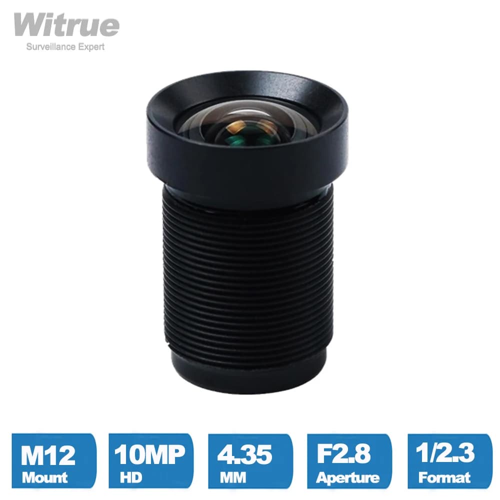 Objectif 4K 10MP 4.35mm, filtre M12 1/2.3 "IR pour caméra d'action Gopro Hero 4/3 + Xiaomi Yi 4k + S