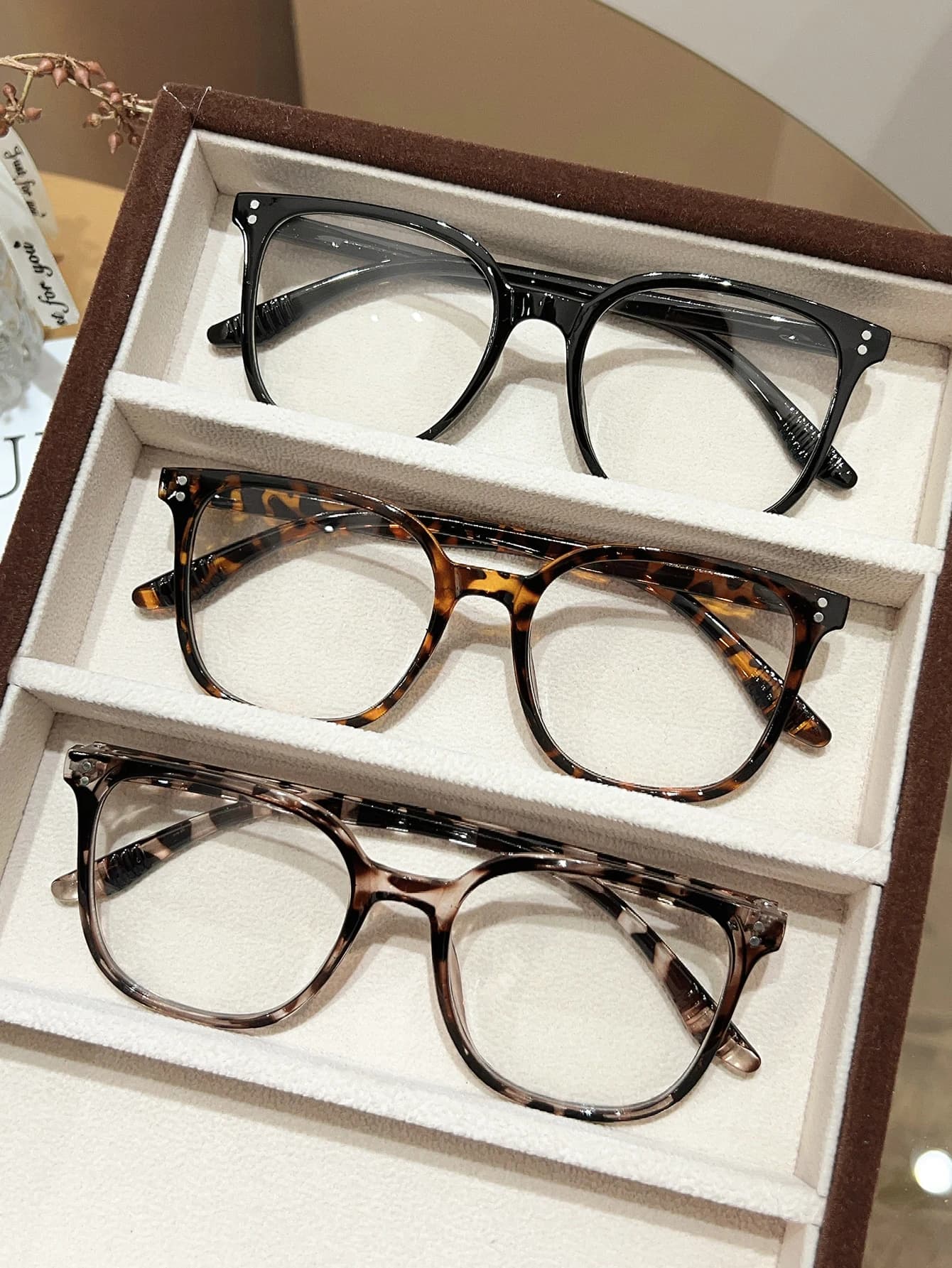Ensemble de lunettes à monture carrée populaire européenne et américaine, 1 pièce/3 pièces/4 pièces/