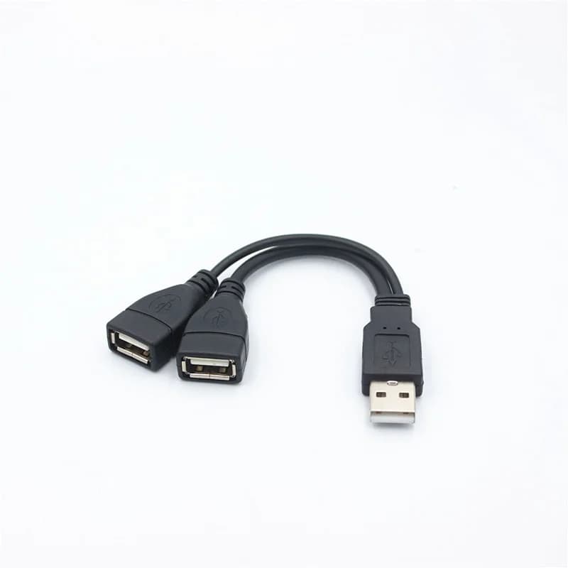 1 prise mâle à 2 prises femelles USB 2.0 ligne d'extension câble de données adaptateur d'alimentatio