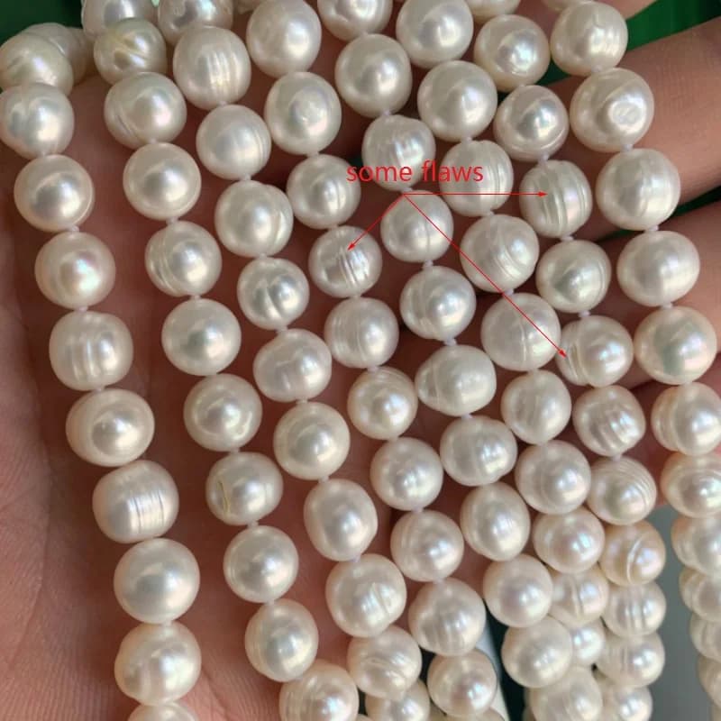 Colliers de perles naturelles 9-10mm, bijoux en perles d'eau douce, collier en argent Sterling 925 p