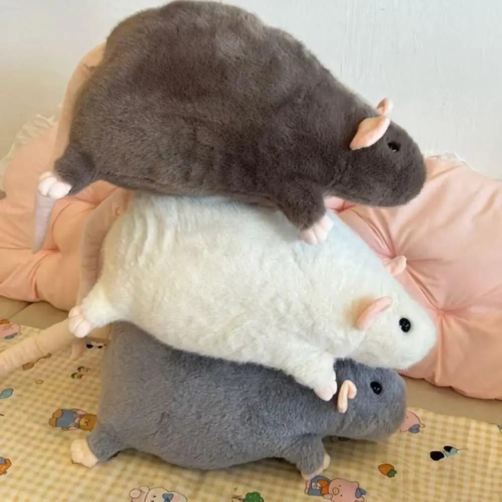 Poupée souris en peluche surdimensionnée, 30/45/90cm, branche de fleur, Rat, dessin animé, figurine 