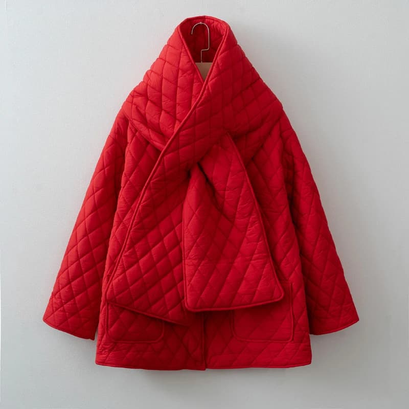 Veste écharpe pour femme, parka chaude, automne et hiver