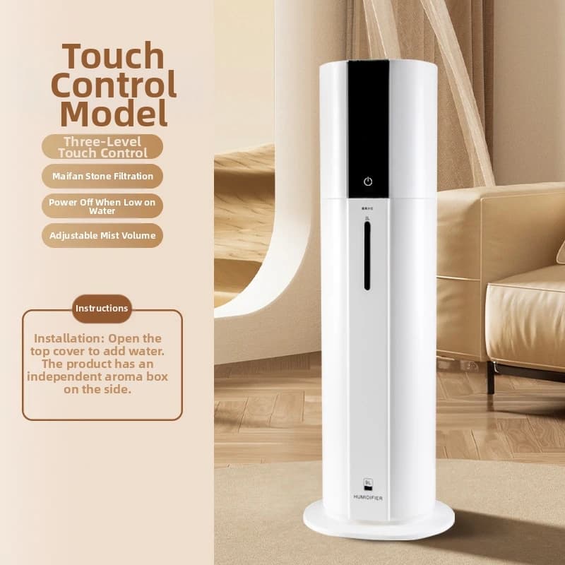 Humidificateur de grande capacité 9l, humidité constante, silencieux, ajout d'eau supérieure, adapté